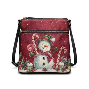 2316 Crossbody Bags Snowman Shoulder Bag Leather Christmas Cross Body Bags